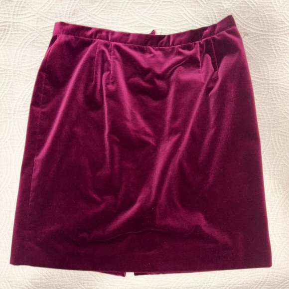Vintage Burgundy Velvet A-Line Skirt Talbots Size 18 NWT - Picture 3 of 11